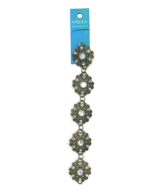 7" Oxidized Brass Metal Filigree Flower Connectors by hildie & jo