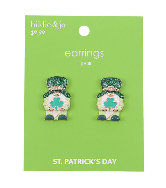 1" St. Patrick's Day Leprechaun Earrings by hildie & jo