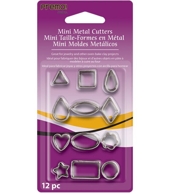 Sculpey 12pc Mini Metal Geometric Cutters, , hi-res, image 1