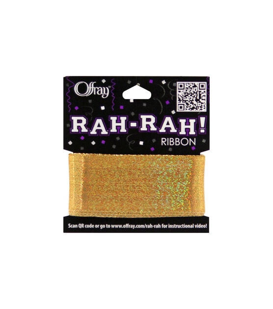 Offray 1.5"x9' Rah Rah Gold coast Ribbon
