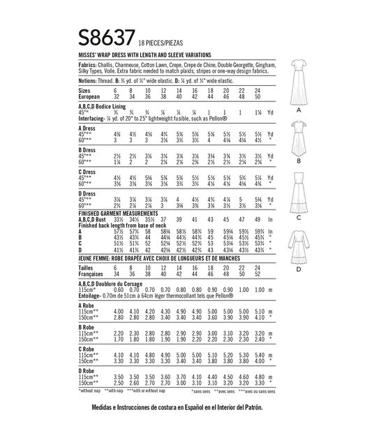 Simplicity Pattern S8637  Miss Asg Wrap Dress Size U5 (16-18-20-22-24), , hi-res, image 3
