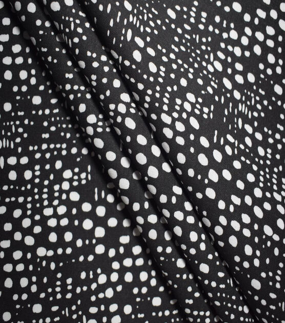 White Funky Dots on Black Quilt Cotton Fabric by Quilter's Showcase, , hi-res, image 3