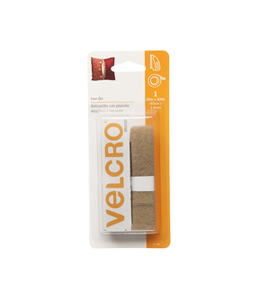 VELCRO Brand 0.75''x24'' Fabric Fusion Heat Activated Adhesive, Beige, swatch