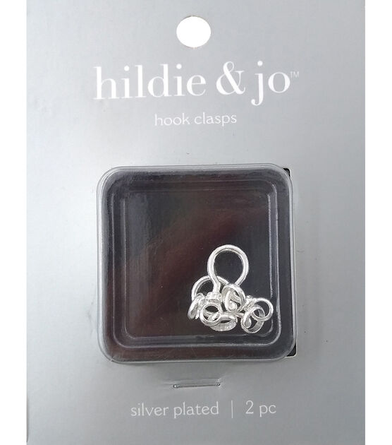 9mm x 24mm Silver Plated Metal Hook Eye Clasps 2ct by hildie & jo