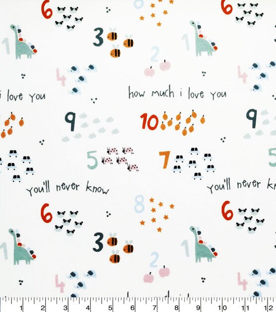 How Much I Love You Cotton Flannel Nursery Fabric by Lil' POP!, , hi-res, image 3
