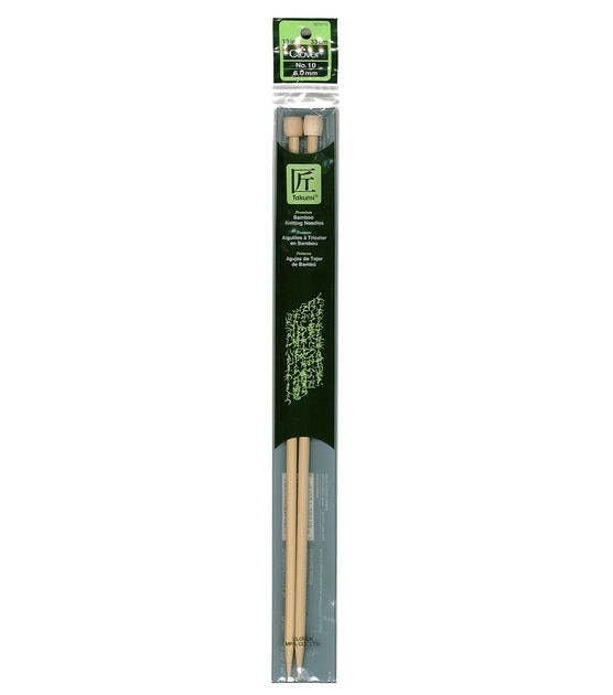 Clover 13 Bamboo Size 10 Single Point Knitting Needle Set
