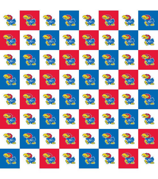 University of Kansas Jayhawks Cotton Fabric Collegiate Check