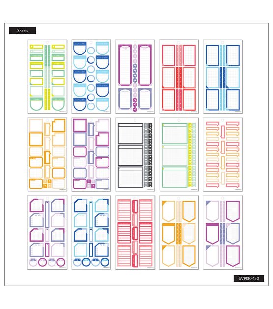 831pc Essential Boxes & Borders Happy Planner Stickers, , hi-res, image 3
