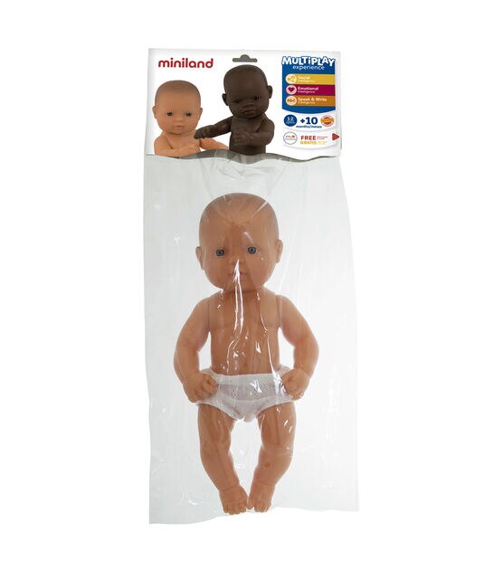 Miniland Educational 12" Anatomically Correct Newborn Caucasian Boy Doll, , hi-res, image 3