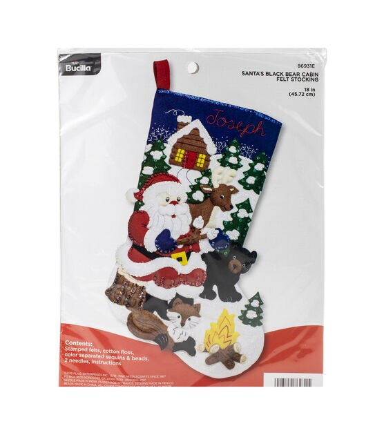 Bucilla Old Fashioned Santa 18 Felt Christmas Stocking Kit 83005