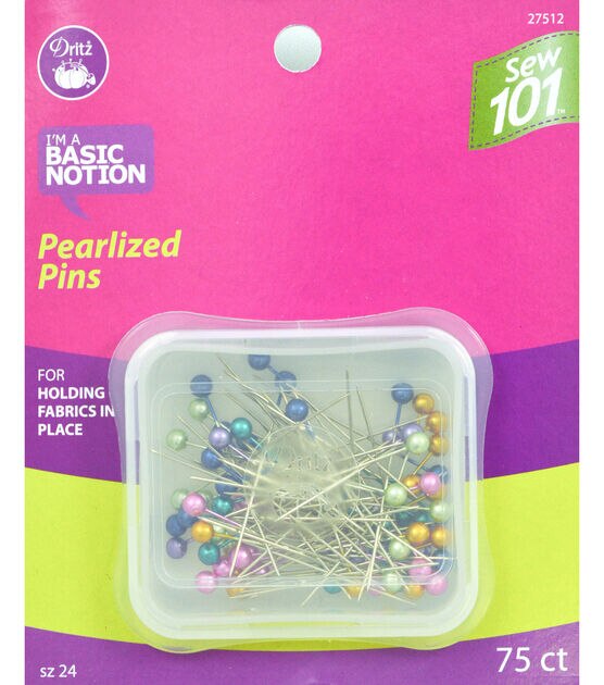 Dritz Sew 101 Pearlized Pins, 1-1/2", 75 pc