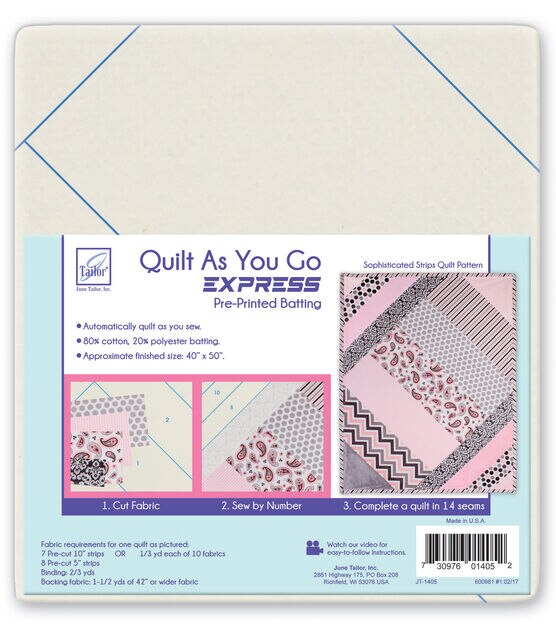 June Tailor Quilt As You Go Express Batting Sophisticated Strips