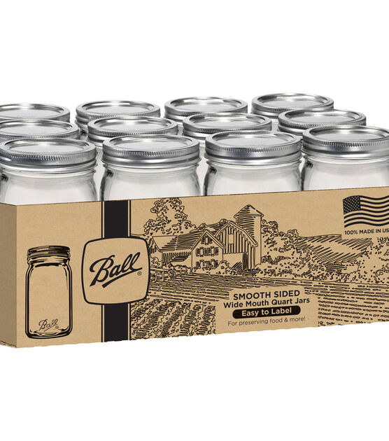 NMS 16 Ounce Glass Wide Mouth Straight-Sided Canning Jars - Case of 12 -  With White Lids > North Mountain Supply