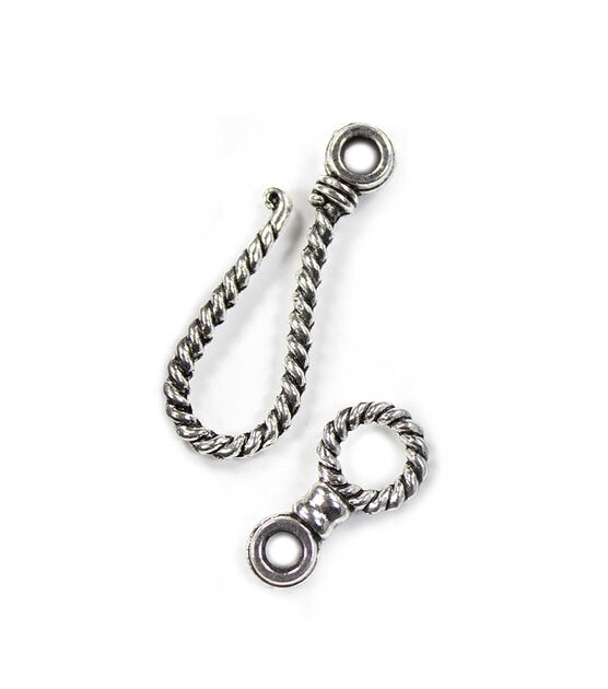 2ct Antique Silver Metal Rope Hook Clasps by hildie & jo