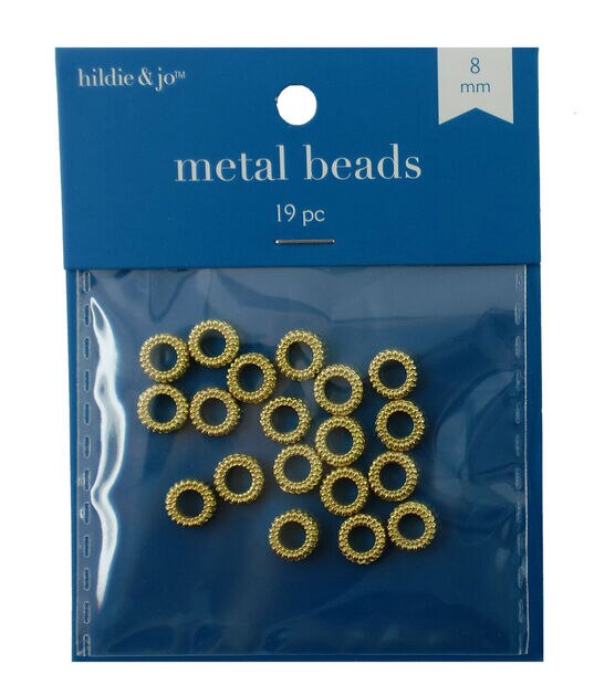 8mm Gold Donut Cast Metal Beads 19pc by hildie & jo, , hi-res, image 1
