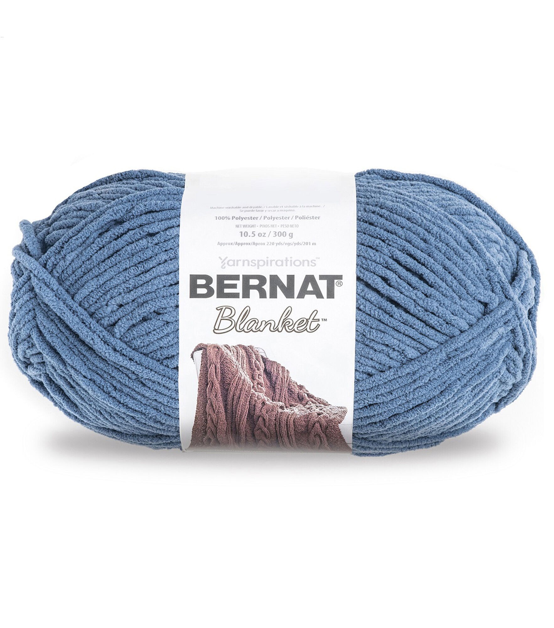 Bernat Big Ball Blanket 220yds Super Bulky Polyester Yarn, Country Blue, hi-res