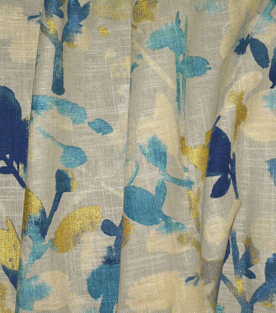 Waverly Multi Purpose Decor Fabric 54'' Indigo Leaf Storm, , hi-res, image 2