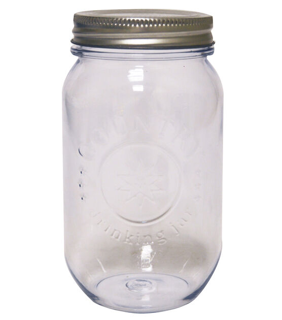 Plastic Mason Jar with Lid 16oz
