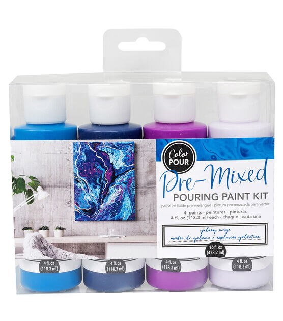 American Crafts Color Pour Pre Mixed Paint Kit Galaxy Surge