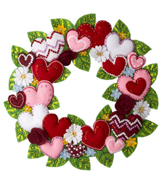 Bucilla 16.5" Love in the Air Felt Wreath Applique Kit