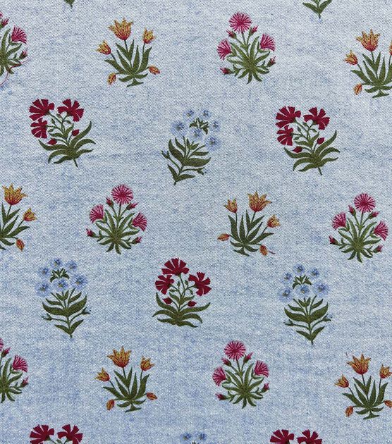 Light Wash Floral Denim Fabric | JOANN