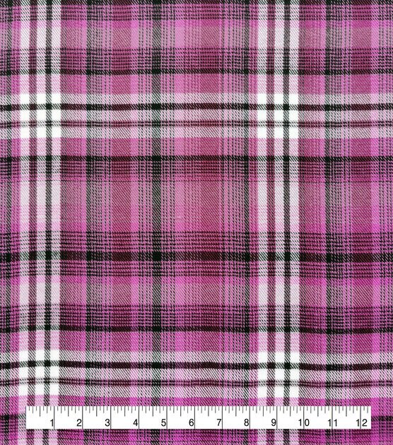 Purple Box Plaid Polyester Flannel Fabric, , hi-res, image 4