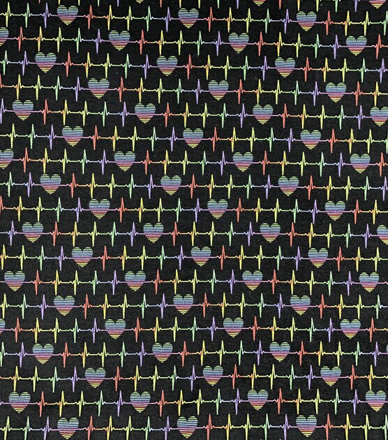 Heart Beat Rainbow Super Snuggle Flannel Fabric, , hi-res, image 2