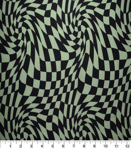 Black & Green Racing Check Quilt Cotton Fabric by Quilter's Showcase, , hi-res, image 2
