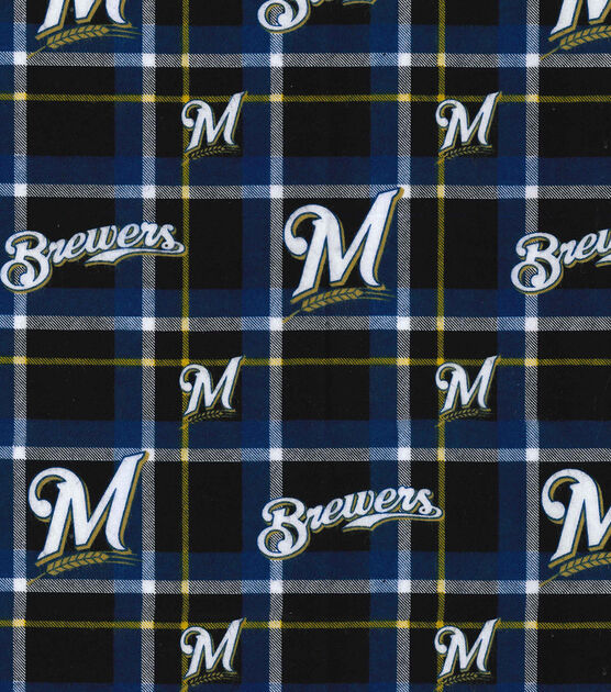 Fabric Traditions Milwaukee Brewers Flannel Fabric Plaid