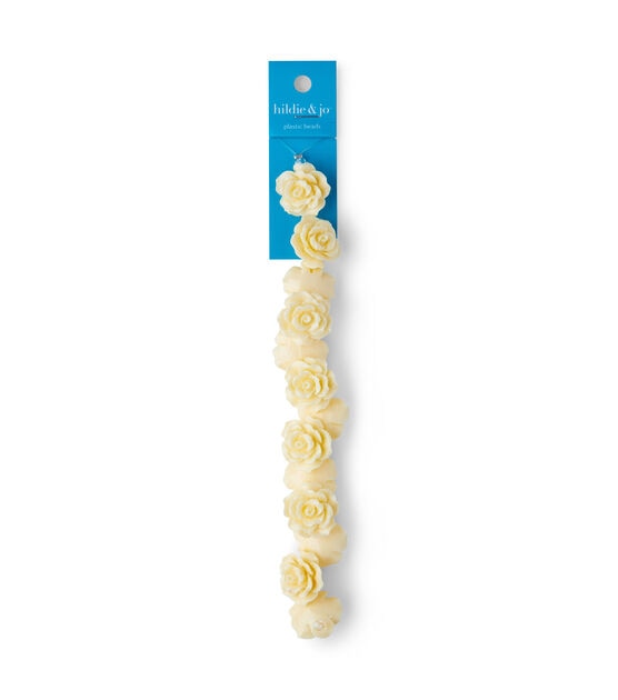 7" Off White Plastic Flower Bead Strand by hildie & jo