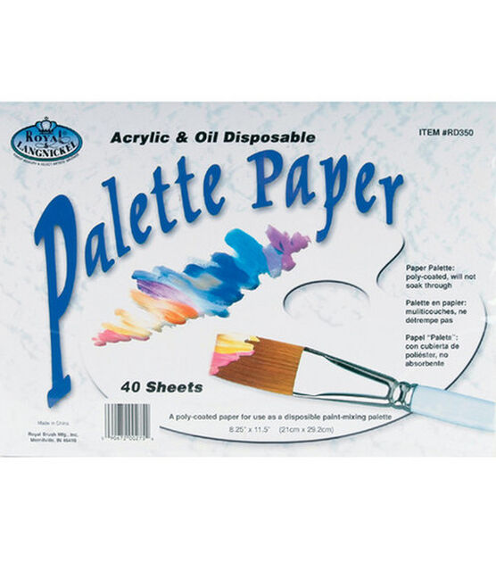 Disposable Palette Paper 8 1/4"X11 1/5" 40 Sheets Pad