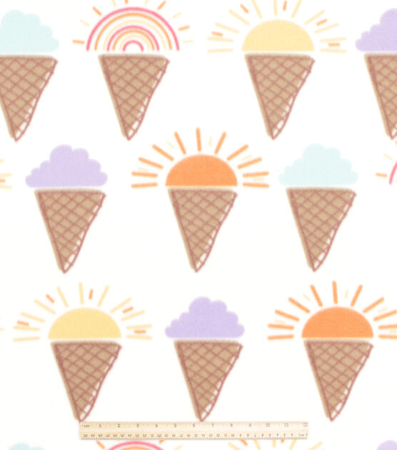 Sun Ice cream Blizzard Prints Fleece Fabric, , hi-res, image 2