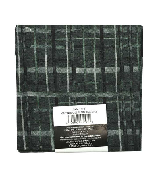 18" x 21" Black Plaid Cotton Fabric Quarter 1pc by Keepsake Calico, , hi-res, image 2