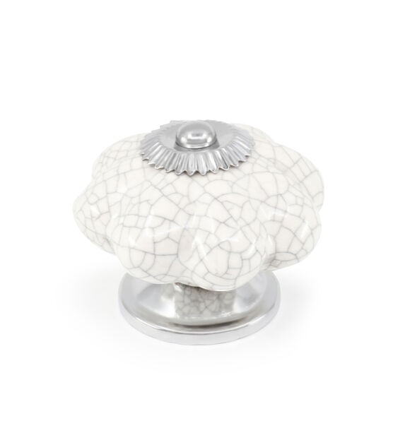 Dritz Home Ceramic Scallop Knob, White, , hi-res, image 3