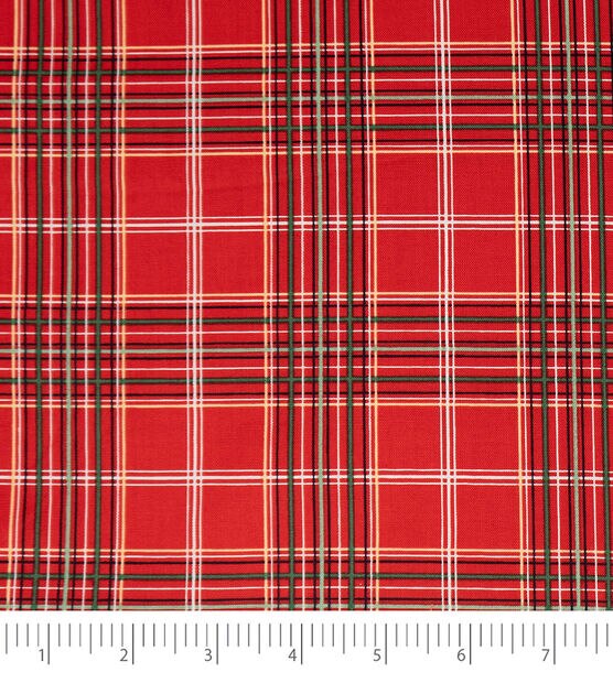 Singer Red Plaid Christmas Cotton Fabric