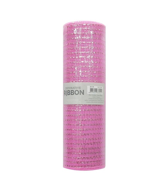 10" x 30' Metallic Light Pink Deco Mesh by Place & Time
