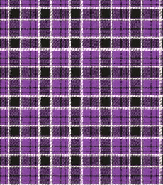 Purple and Black Plaid Super Snuggle Flannel Fabric, , hi-res, image 2
