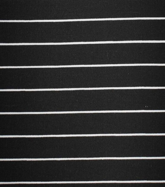 White Stripes on Black Quilt Cotton Fabric by Quilter's Showcase, , hi-res, image 2