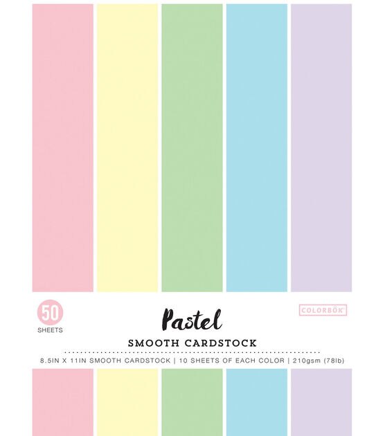 Colorbok 78lb Smooth Cardstock 8.5"X11" 50pk Pastel