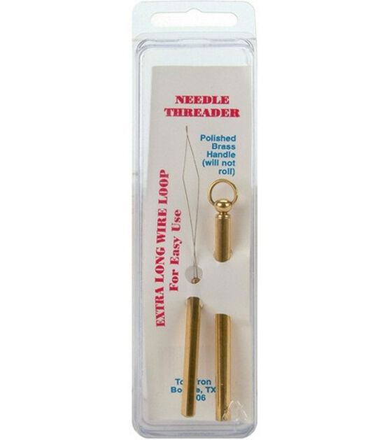 Needle Threader With Extra Long Wire Loop Brass
