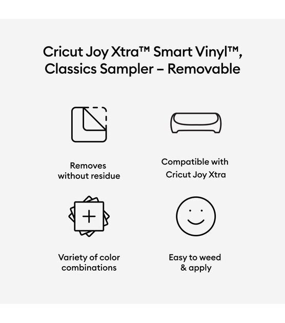 Cricut Joy 3ct Xtra Smart Removable Vinyl Sampler White