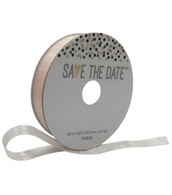 Save the Date 5/8" X 30' Blush Sheer Ribbon