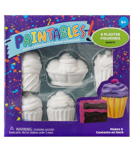 American Crafts 6ct Plaster Sweets Figurine Paint Kit