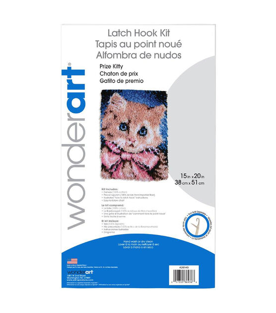 Wonderart Latch Hook Kit 15"X20" Prize Kitty