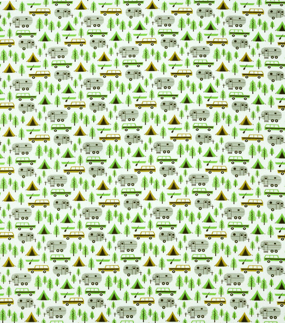 Novelty Cotton Fabric Camping And Pines, , hi-res, image 2