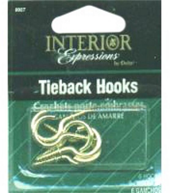 Dritz Tie Back Hooks    6 Pkg