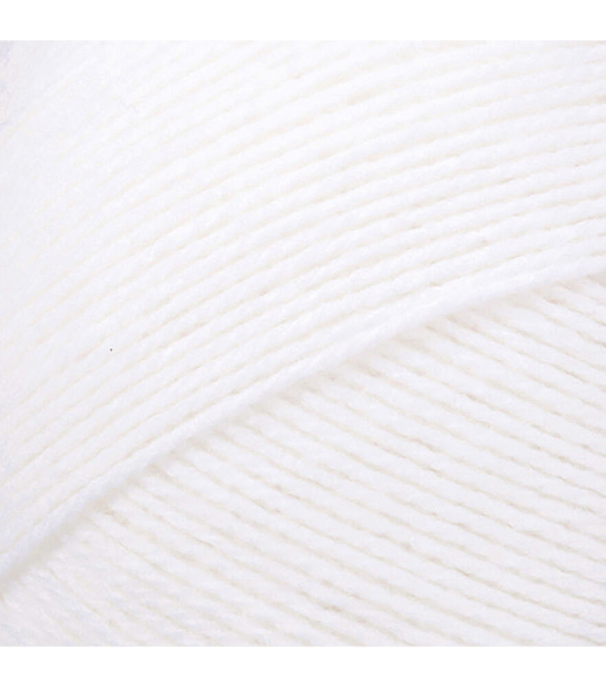 Bernat Baby Big Ball Sport Light Weight Acrylic Yarn, White, swatch, image 1