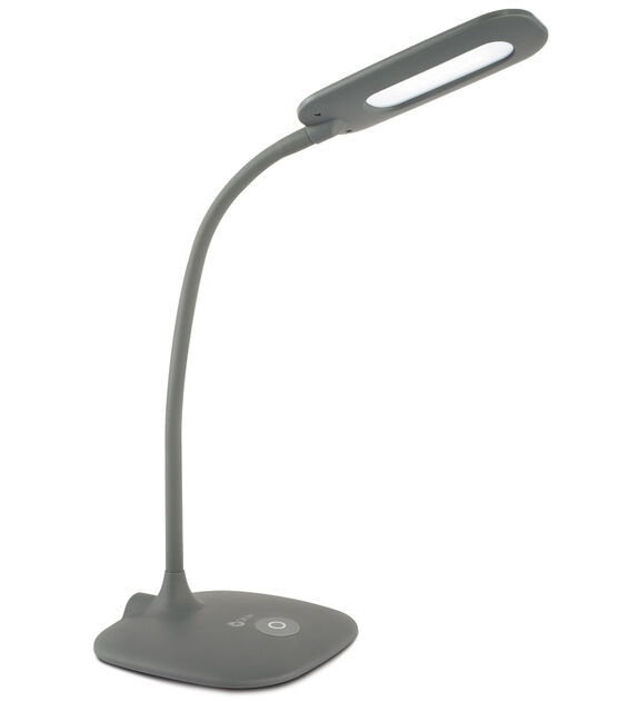 OttLite 18" Grey Adjustable Soft Touch LED Desk Lamp