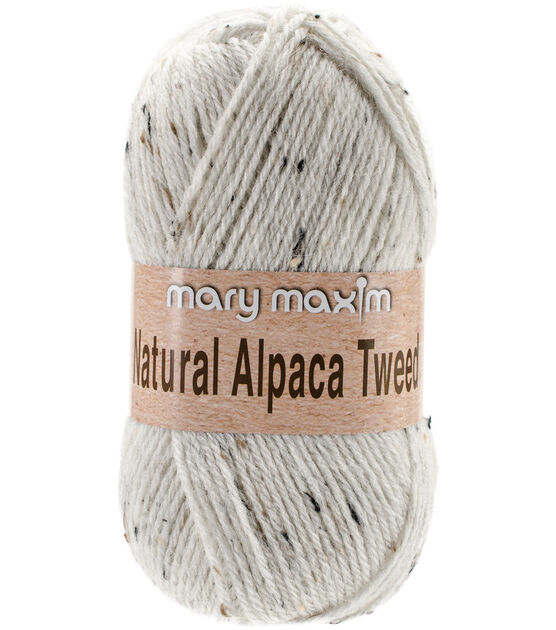 Mary Maxim Natural Alpaca Tweed 262yds Worsted Acrylic Yarn, , hi-res, image 1