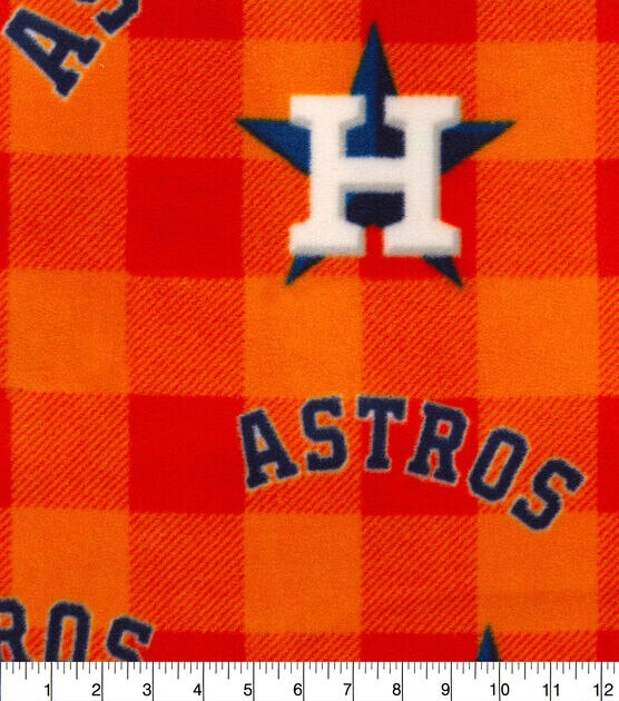 Fabric Traditions Houston Astros Fleece Fabric Buffalo Check